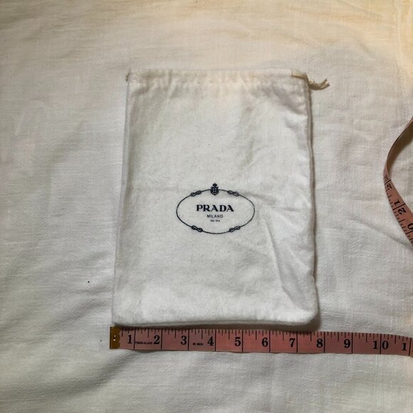 Prada White 8"x10" Drawstring Pouch Bag - Picture 1 of 2